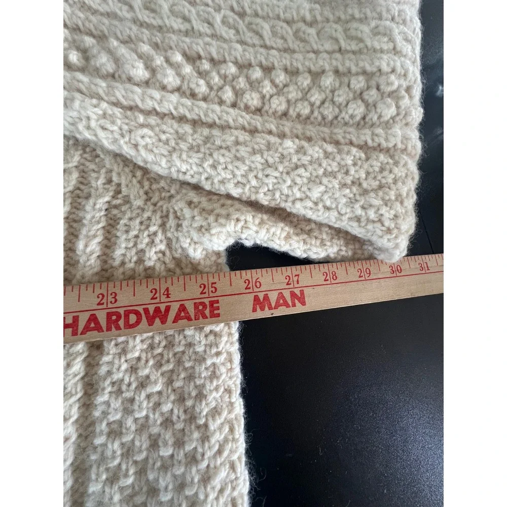 Donegal Collection by Magee Aran Handknit Wool Sweater Mens XL Cream Irish Cable